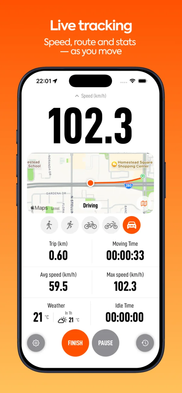Trekka for iOS – live tracking